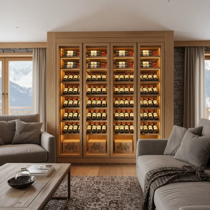 Solid Wood — finish for custom wine cabinets by LivinVino