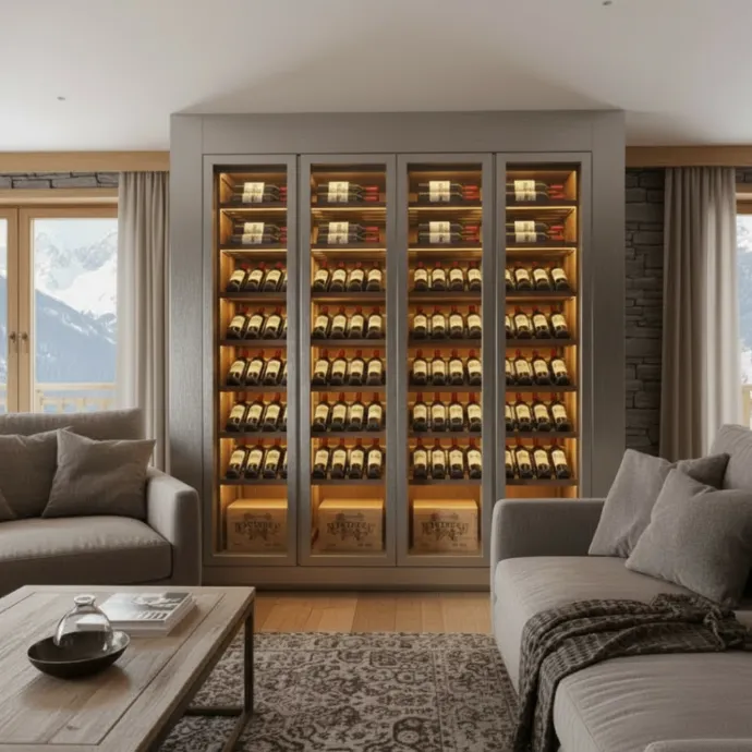Sandblasted Stainless Steel — finish for custom wine cabinets by LivinVino