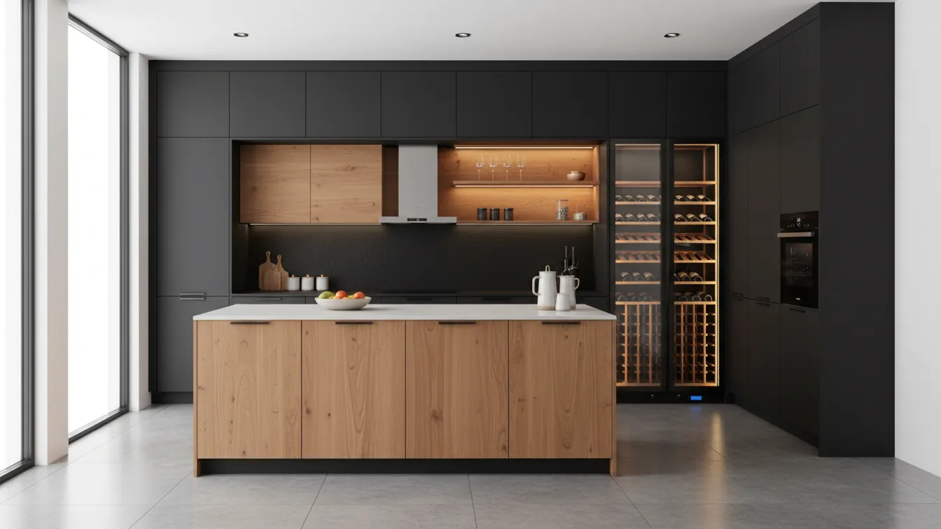 Integrated wine cabinet in Kitchen