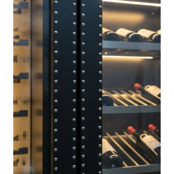 Wood veneer door option for a LivinVino custom wine cabinet